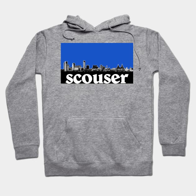 Scouser / Liverpool Blue Skyline Design Hoodie by DankFutura